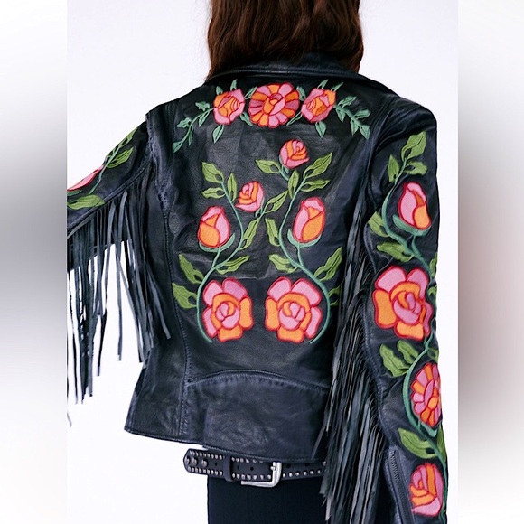 Free People Jackets & Blazers - Free People X Mauritius Crissy 100% Leather Fringe Jacket NWT XL SOLD OUT STYLE!